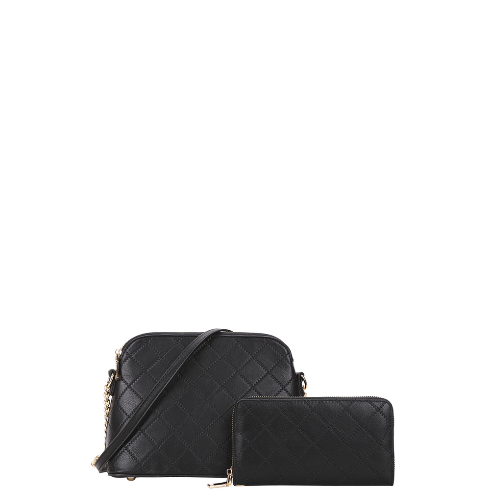 2in1 Quilt Stitching Crossbody Bag With Wallet Set - Picture 4 of 12